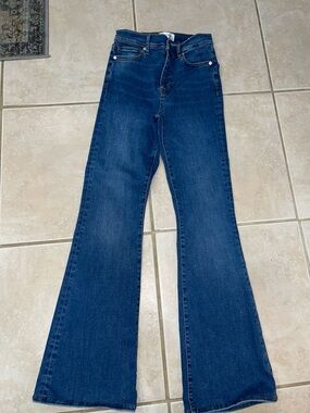 Frame Le High Flare Jeans 26 Stretch Provence Wash Y2K Revival Denim